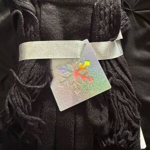 Black Knit Scarf and glove set